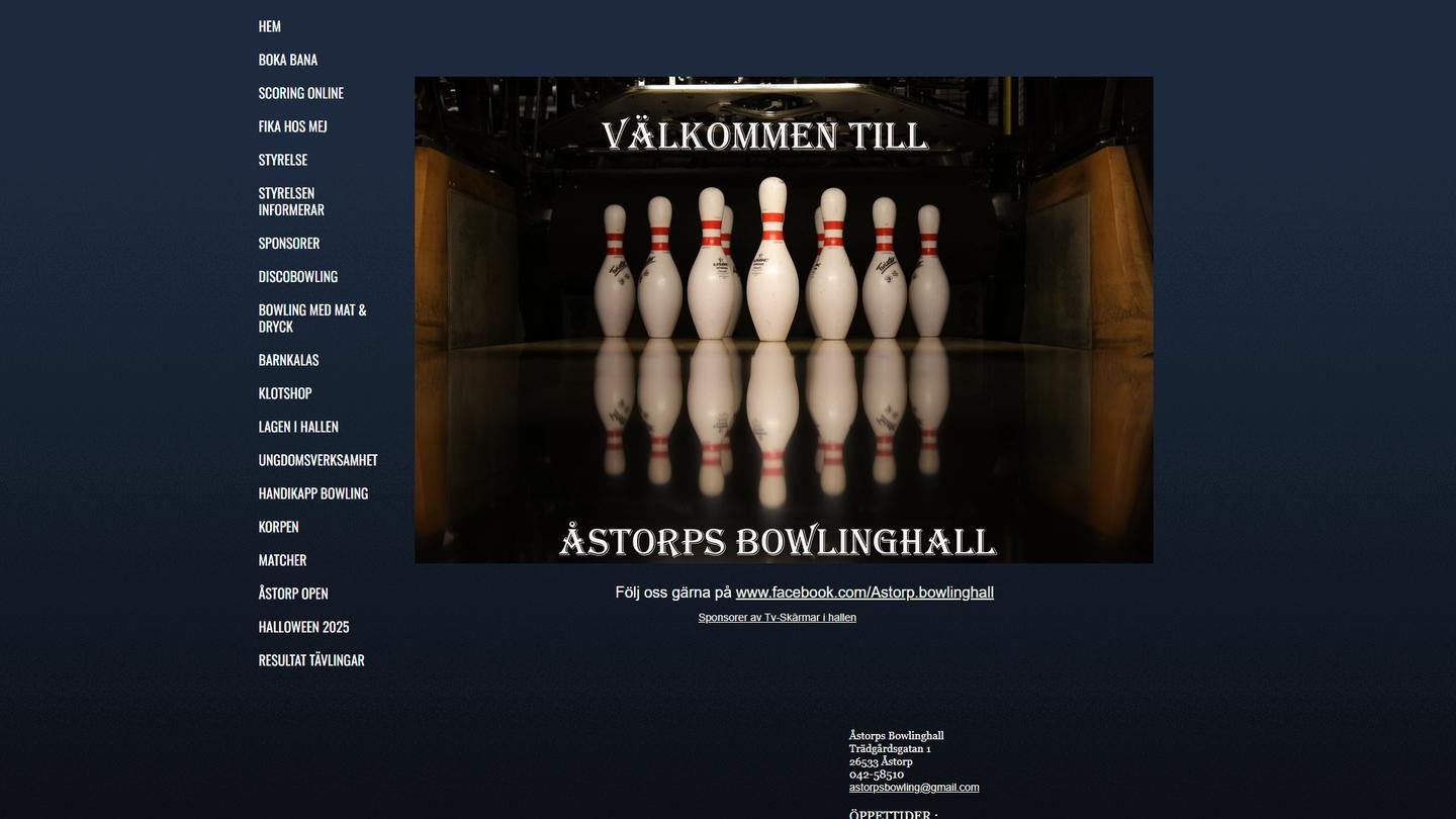 Åstorps Bowlinghall - Bowlinghall interiör