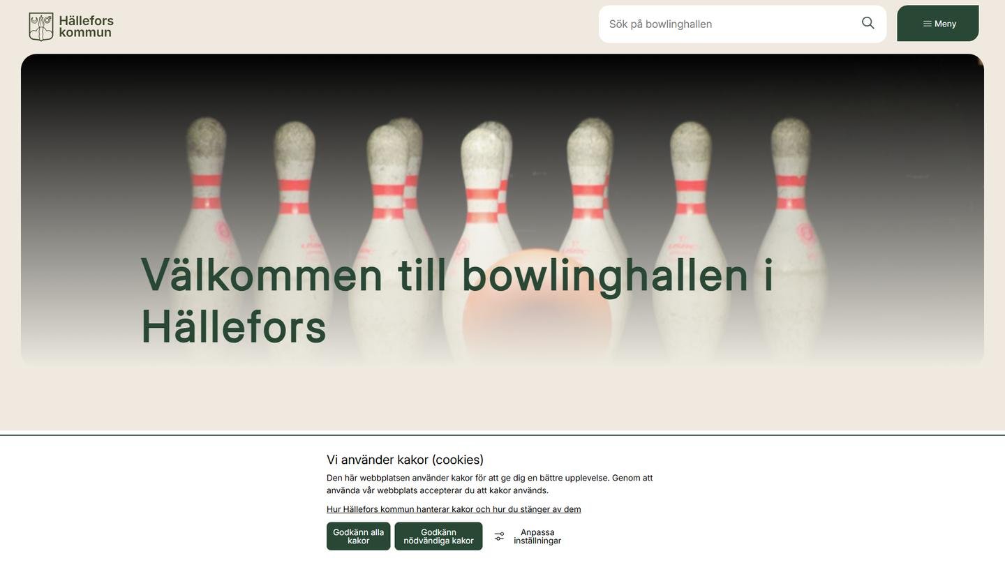 Hällefors Bowlinghall, Sporthallen - Bowlinghall interiör