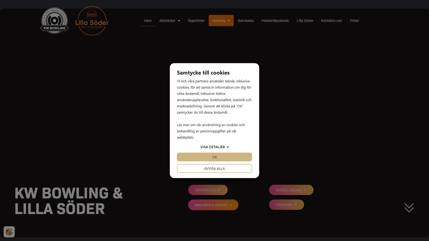 KW Bowling i Ulricehamn - Bowlinghall interiör