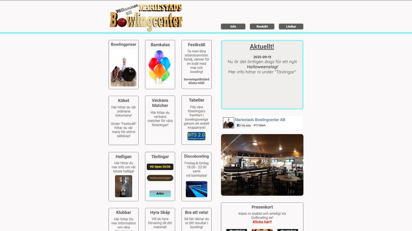 Mariestads Bowlingcenter - Bowlinghall interiör