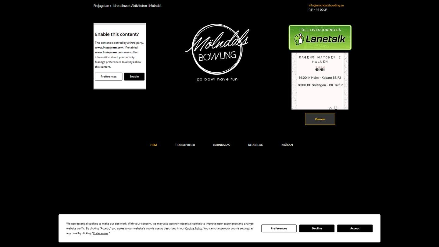 Mölndals Bowlingaktivitet - Bowlinghall interiör