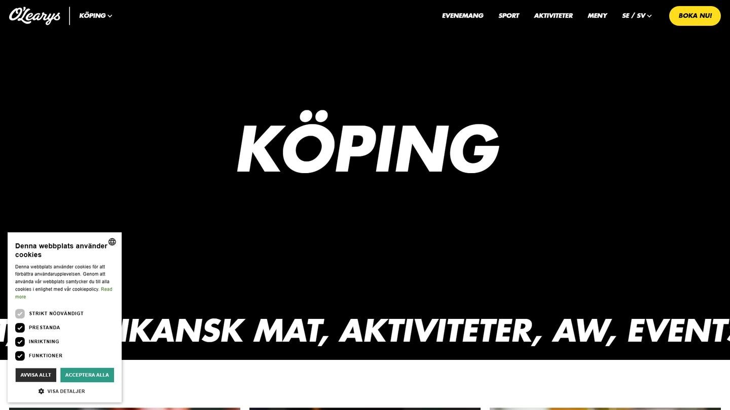 OLearys, Köping - Bowlinghall interiör