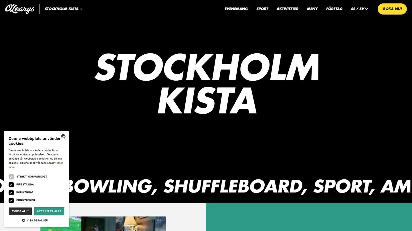 O Learys Kista - Bowlinghall interiör