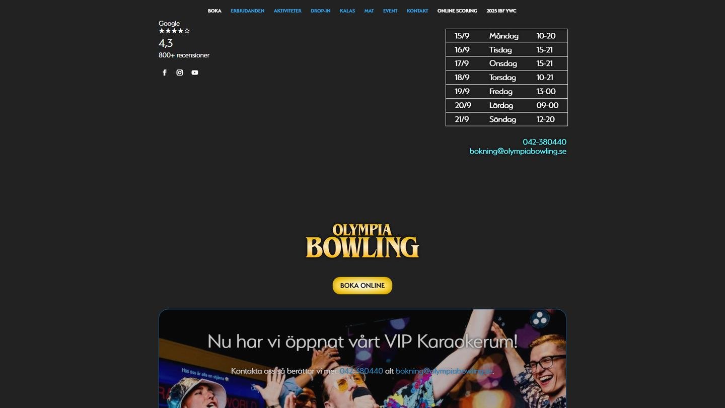 Olympia Bowling - Bowlinghall interiör