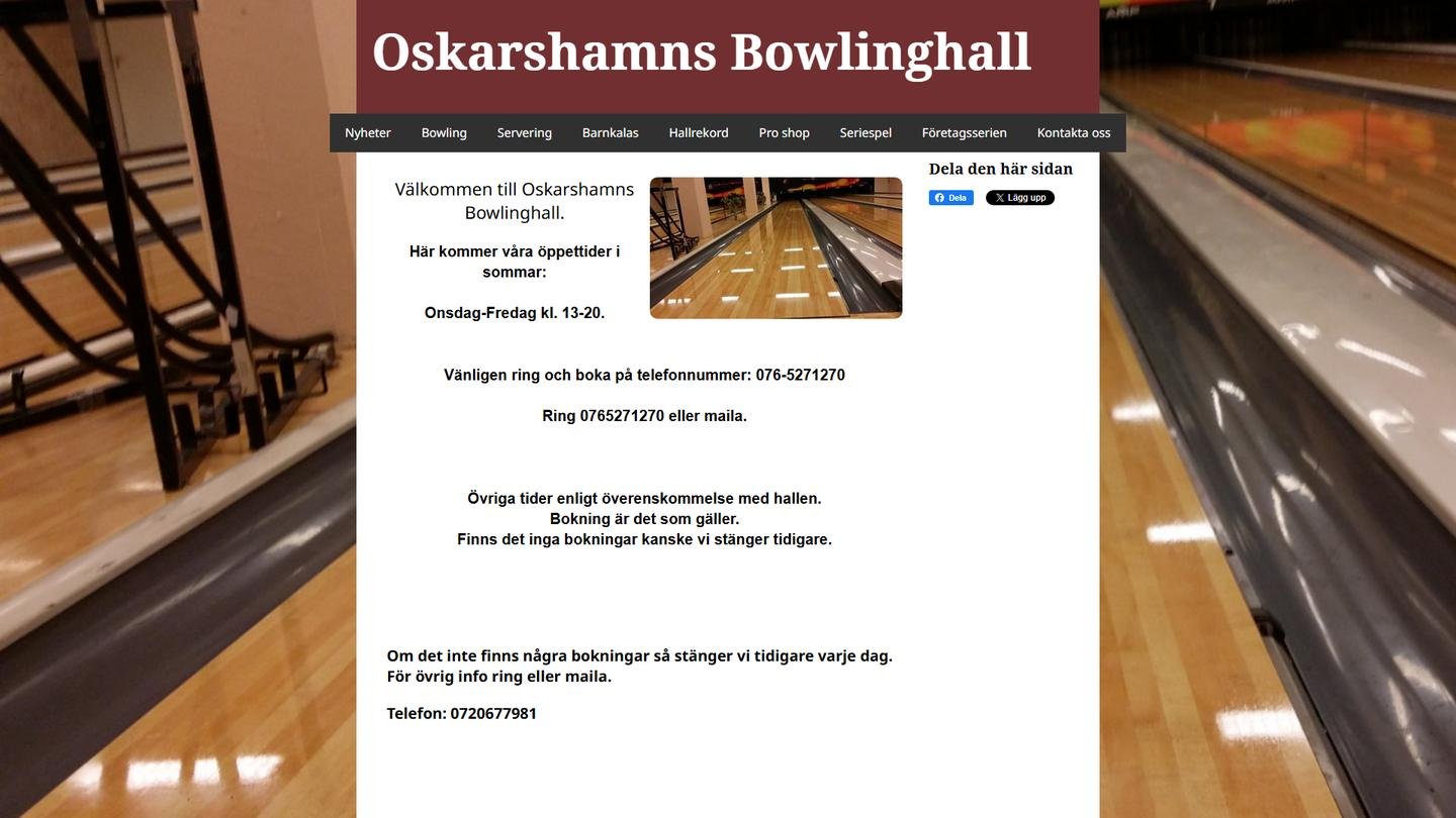 Oskarshamns Bowlinghall - Bowlinghall interiör