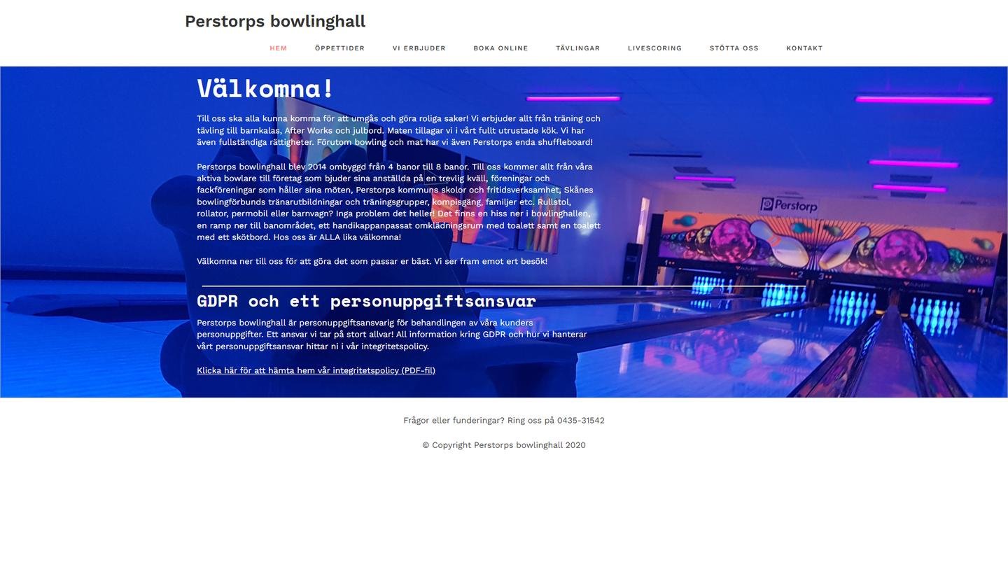 Perstorps Bowlinghall - Bowlinghall interiör