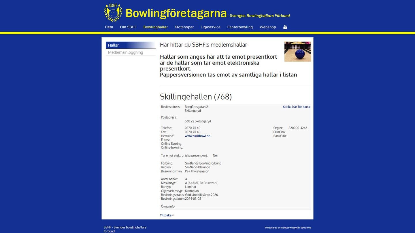 Skillingehallen - Bowlinghall interiör