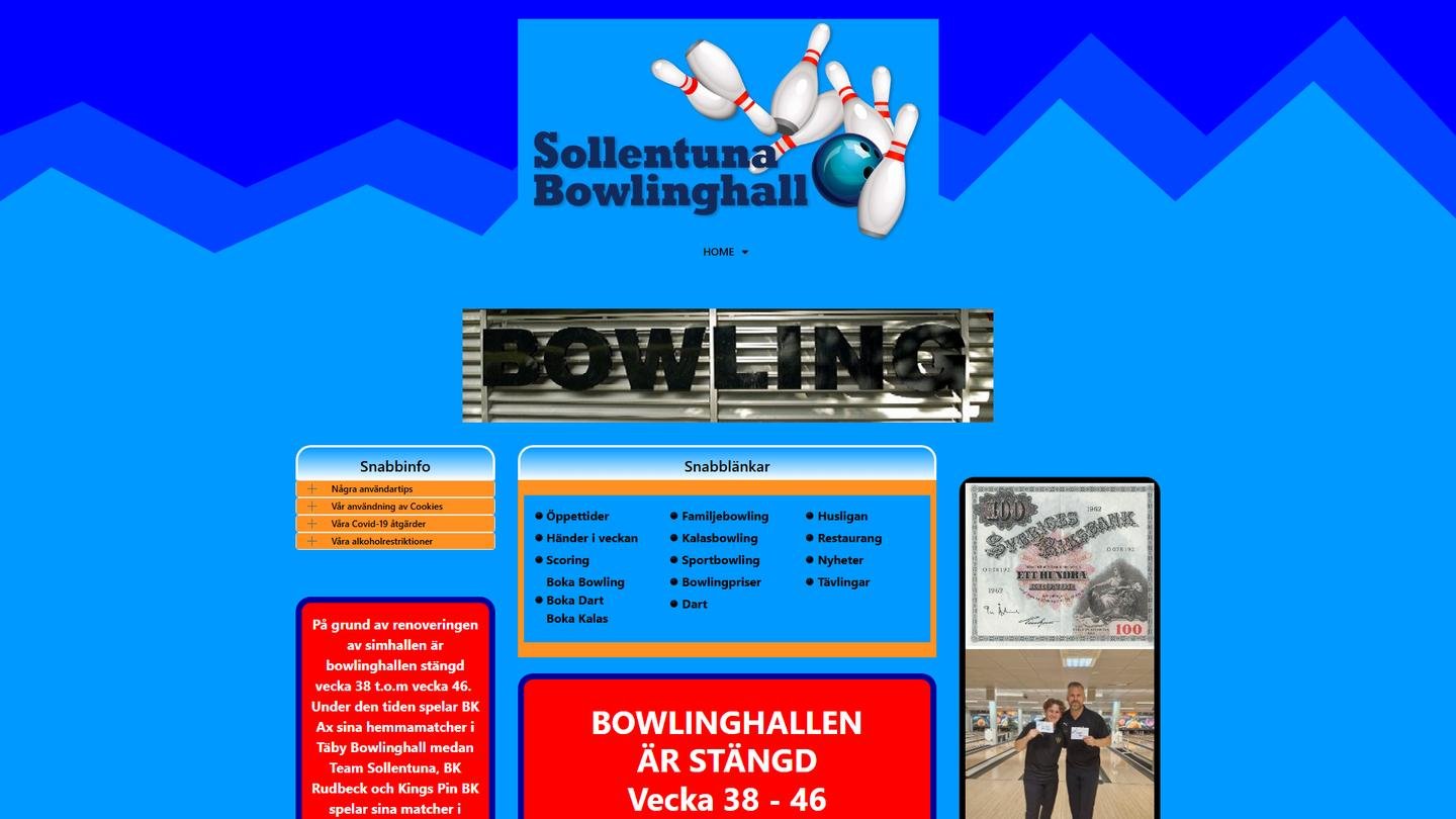 Sollentuna Bowlinghall AB - Bowlinghall interiör
