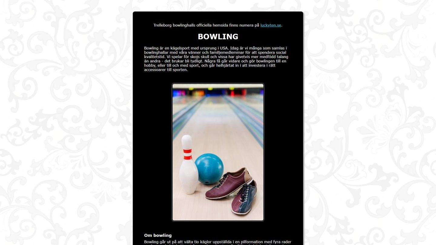 Trelleborgs Bowllinghall - Bowlinghall interiör