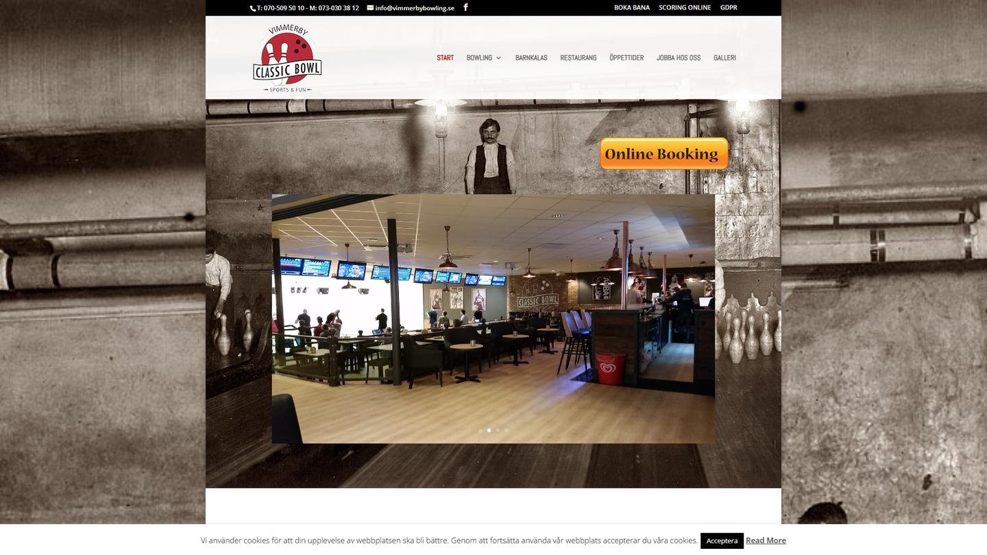 Vimmerby Bowlinghall, Idrottshallen - Bowlinghall interiör